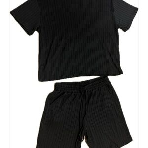 Men's Black Shorts Set Large